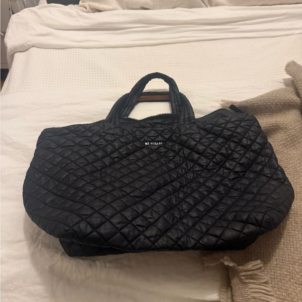 MZ Wallace Quilted Black Tote (size large)